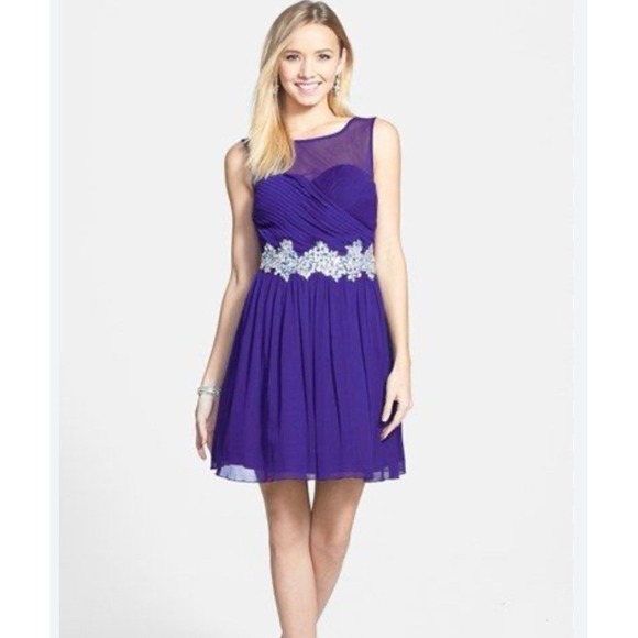 Speechless Sz 9  Juniors Indigo Purple Blue Dress with Gems Formal Hoco Dance - Picture 1 of 10